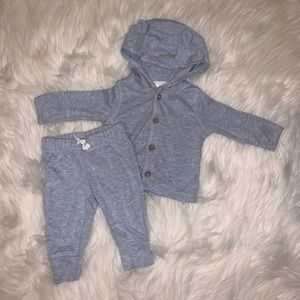 Grey baby boy outfit set